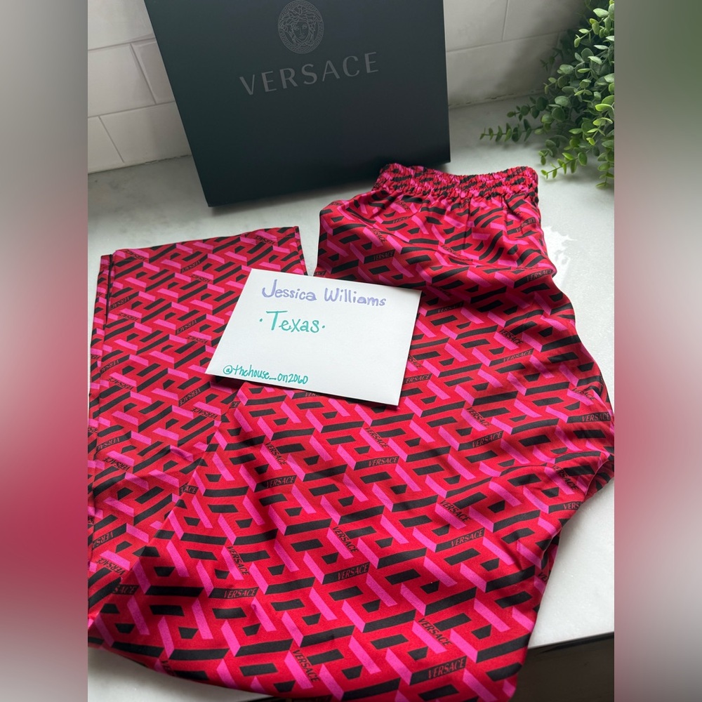 Versace satin pants sz 2